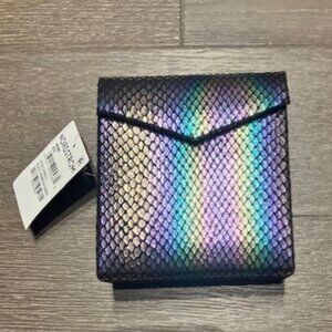 Small/Travel Black Metallic Rainbow Jewelry Box - NWT